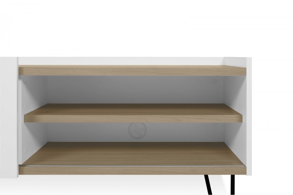 Meuble TV design NINA  Chêne clair et blanc